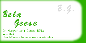 bela gecse business card