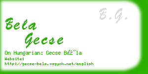bela gecse business card